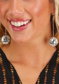 1-Inch Disco Ball Costume Earrings