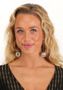 1-Inch Disco Ball Costume Earrings 8 1-Inch Disco Ball Costume Earrings -Halloween Costumes 1 disco ball earrings alt 2