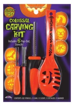Fun World 10 Piece Orange Pumpkin Colossal Carving Kit