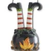 10.5 Inch Witch Legs In Cauldron Arrow Figure