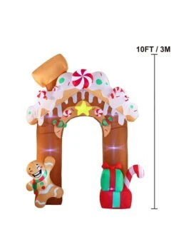 10FT Tall Jumbo Gingerbread Archway Inflatable Christmas Decoration -Halloween Costumes 10ft tall jumbo gingerbread archway decoration inf alt 3