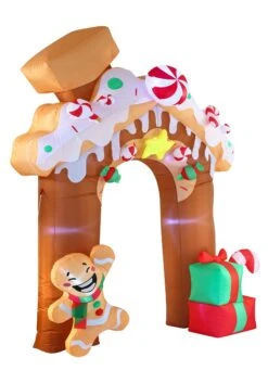 10FT Tall Jumbo Gingerbread Archway Inflatable Christmas Decoration -Halloween Costumes 10ft tall jumbo gingerbread archway decoration inf alt 5
