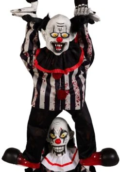 12FT 3-Stacked Acrobatic Animatronic Clowns Halloween Decoration - Brick Thunder -Halloween Costumes 12ft 3 stacked acrobatic animatronic clowns brick thunder 2
