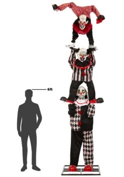 12FT 3-Stacked Acrobatic Animatronic Clowns Halloween Decoration - Brick Thunder -Halloween Costumes 12ft 3 stacked acrobatic animatronic clowns brick thunder 9
