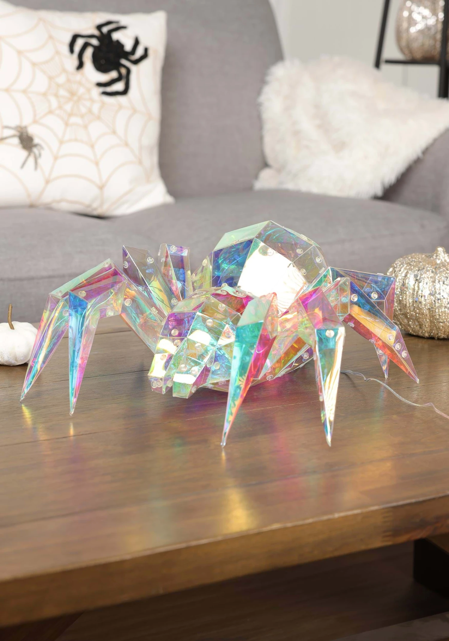 13.78-Inch USB Electric Lighted Holographic Hanging Spider Decoration 4 13.78-Inch USB Electric Lighted Holographic Hanging Spider Decoration - Image 2
