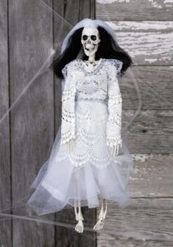 16-Inch Skeleton Dressed Bride Halloween Decoration