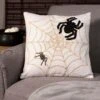 Embroidered Spiders & Web 18-Inch Pillow -Halloween Costumes 18 inch embroidered spiders and web pillow