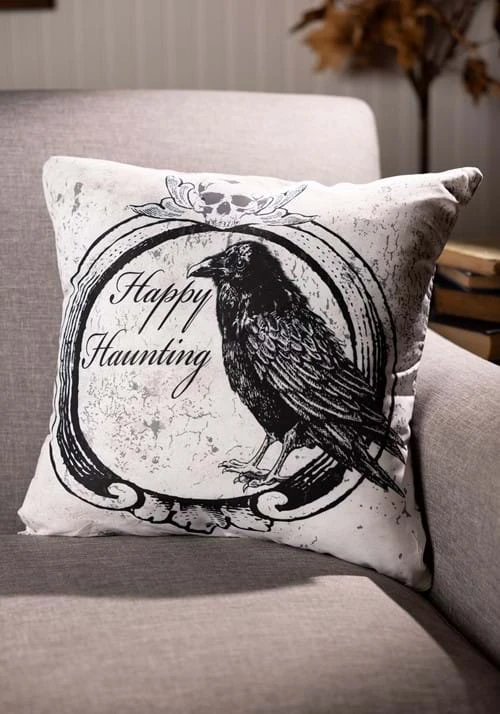 Fun World Happy Haunting Raven 18-Inch Pillow Cover 3 Fun World Happy Haunting Raven 18-Inch Pillow Cover