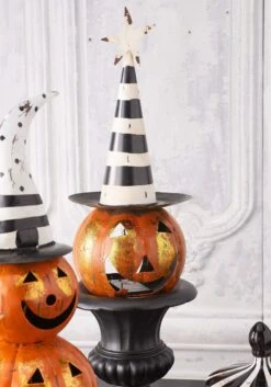 18 Inch LED Jack O Lantern With Black And White Hat -Halloween Costumes 18 led jack o lantern w black white hat alt 3
