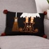 Witch Boot And Broom Rectangular Pillow -Halloween Costumes 20 black rectangular stitched witch boot and broo