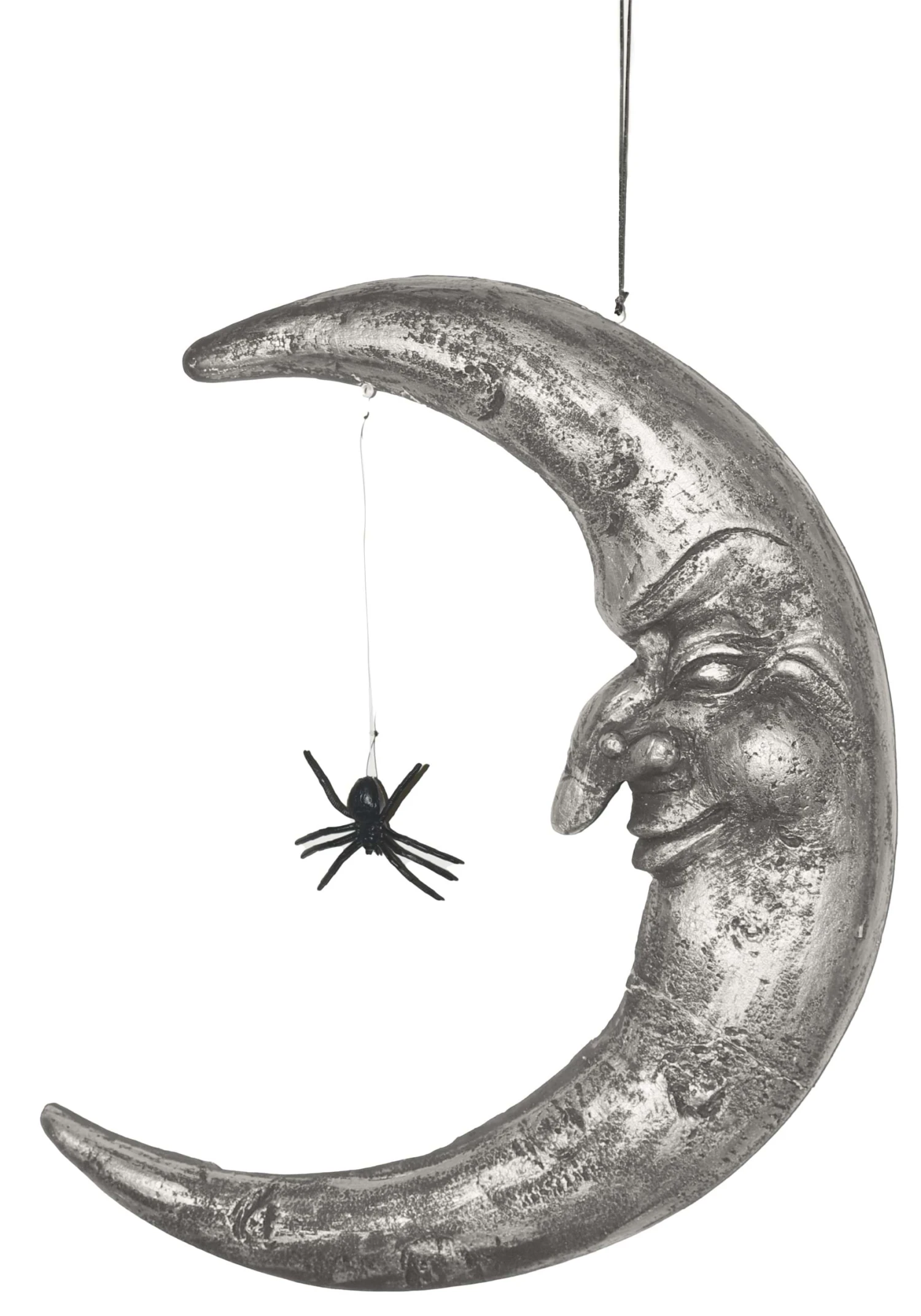 20-Inch Hanging Crescent Moon With Spider Prop Decoration 4 20-Inch Hanging Crescent Moon With Spider Prop Decoration - Image 2