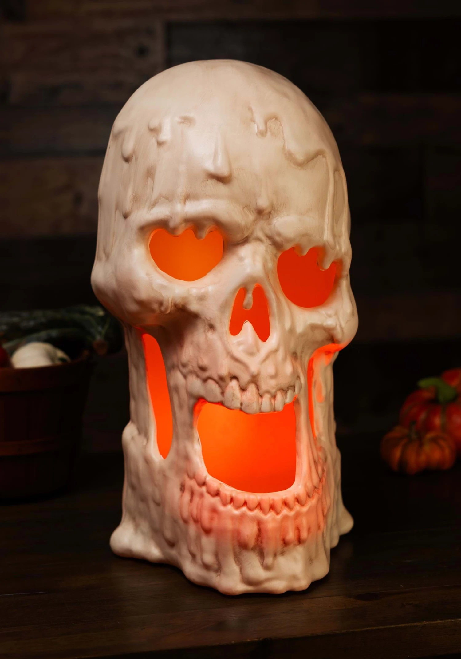 20-Inch Light Up Melting Skull Halloween Decoration 5 20-Inch Light Up Melting Skull Halloween Decoration - Image 3