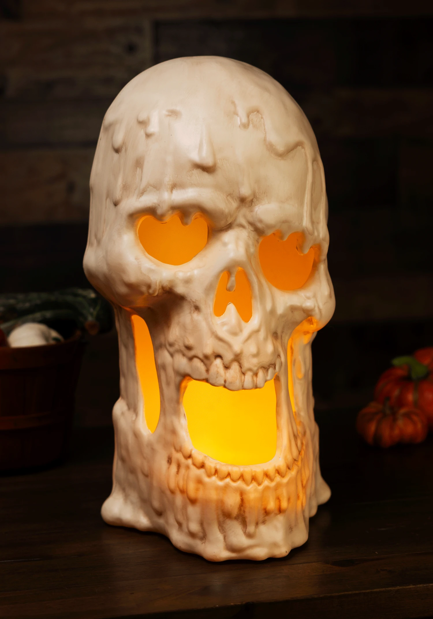 20-Inch Light Up Melting Skull Halloween Decoration 7 20-Inch Light Up Melting Skull Halloween Decoration - Image 5