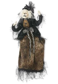 25" Posable Sitting Zombie Lady Halloween Decoration