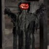 3FT Hanging Light Up Pumpkin Witch Prop Decoration