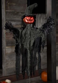 3FT Hanging Light Up Pumpkin Witch Prop Decoration