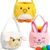 3 Pack Chicken, Bunny, And Sheep Egg Basket Set