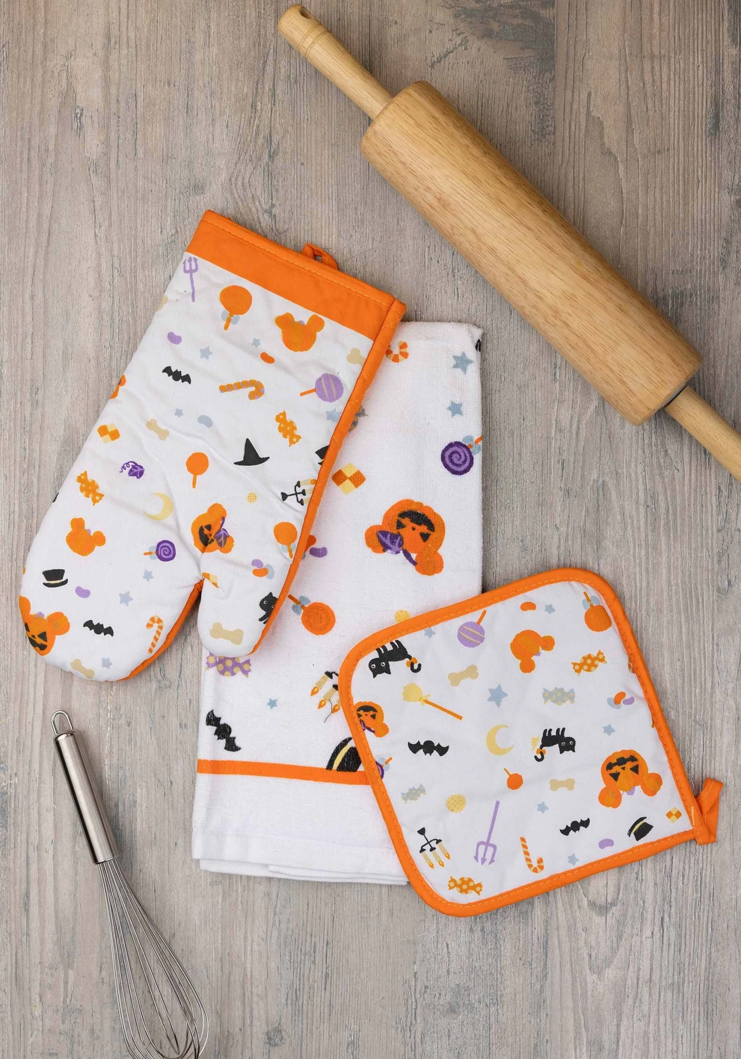 3 Piece Disney Mickey Halloween Treats Textile Kitchen Set 3 3 Piece Disney Mickey Halloween Treats Textile Kitchen Set