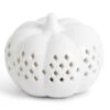 3.5" LED White Ceramic Cutout Pumpkin 2 3.5" LED White Ceramic Cutout Pumpkin -Halloween Costumes 35 white ceramic cutout led pumpkin