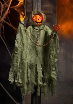 Fun World Light Up 36" Hanging Pumpkin Reaper Décoration 6 Fun World Light Up 36" Hanging Pumpkin Reaper Décoration -Halloween Costumes 36 light up hanging pumpkin reaper decoration alt 1