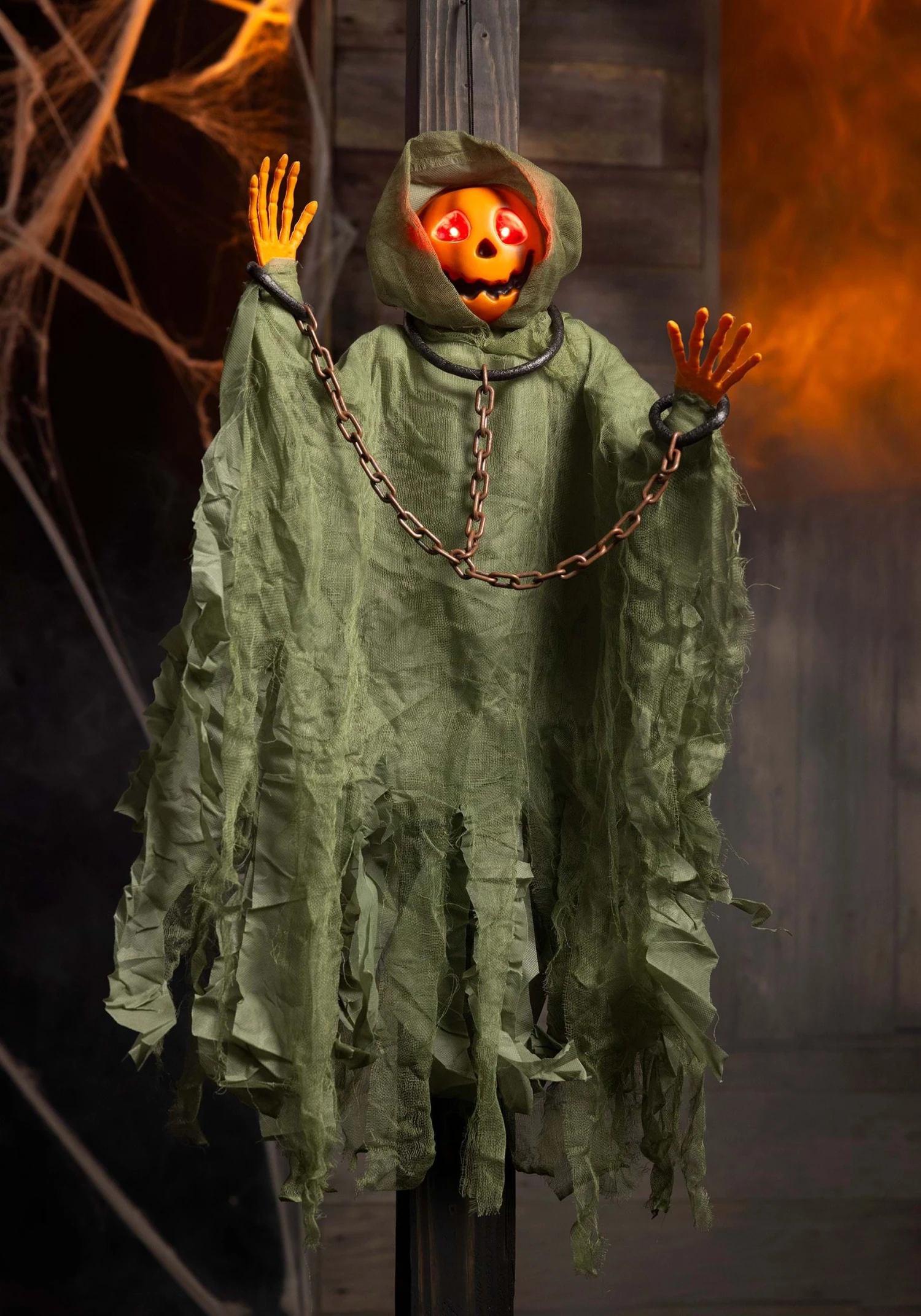 Fun World Light Up 36" Hanging Pumpkin Reaper Décoration 4 Fun World Light Up 36" Hanging Pumpkin Reaper Décoration - Image 2