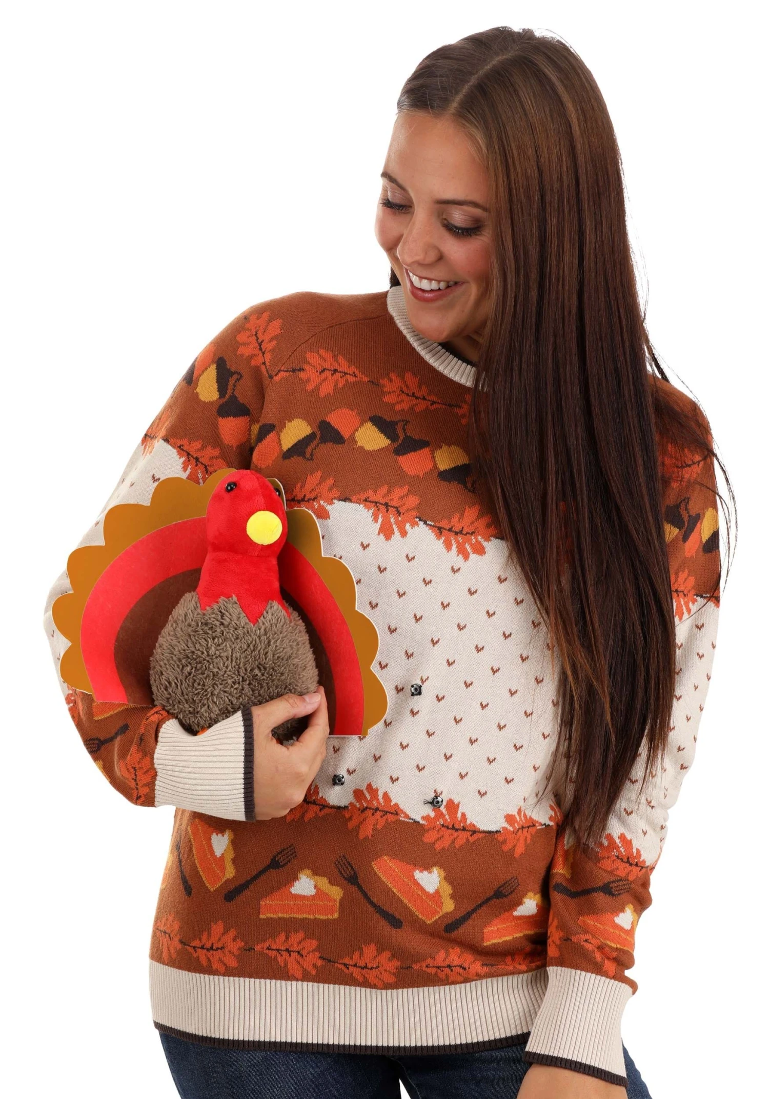 3D Turkey Adult Ugly Holiday Sweater 6 3D Turkey Adult Ugly Holiday Sweater - Image 4