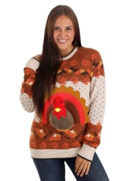3D Turkey Adult Ugly Holiday Sweater 21 3D Turkey Adult Ugly Holiday Sweater -Halloween Costumes 3d turkey ugly holiday sweater alt 8