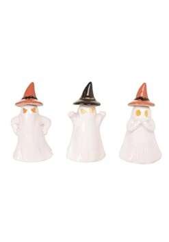 4-Inch Light Up Ghost Ceramic Figures Set