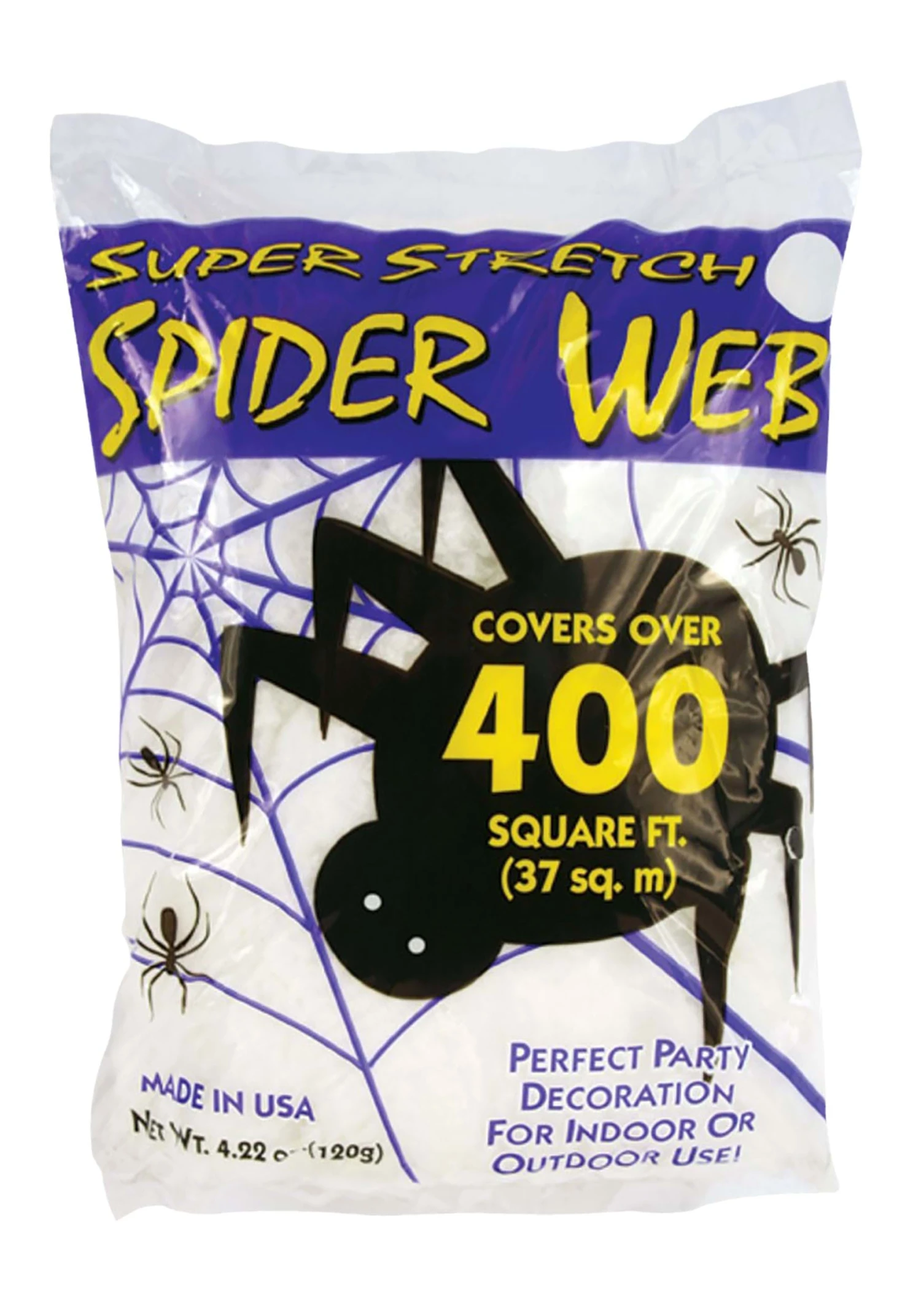 Fun World 400 Square FT Super Stretch Spider Web Halloween Decoration 4 Fun World 400 Square FT Super Stretch Spider Web Halloween Decoration - Image 2