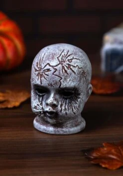 4.5-Inch Cracked Doll Head Halloween Decoration