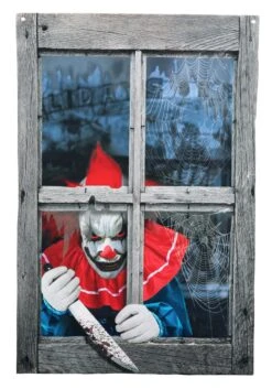 47-Inch Printing Curtain Clown Outside The Window Prop Decoration 7 47-Inch Printing Curtain Clown Outside The Window Prop Decoration -Halloween Costumes 47 printing curtainclown outside the window alt 2