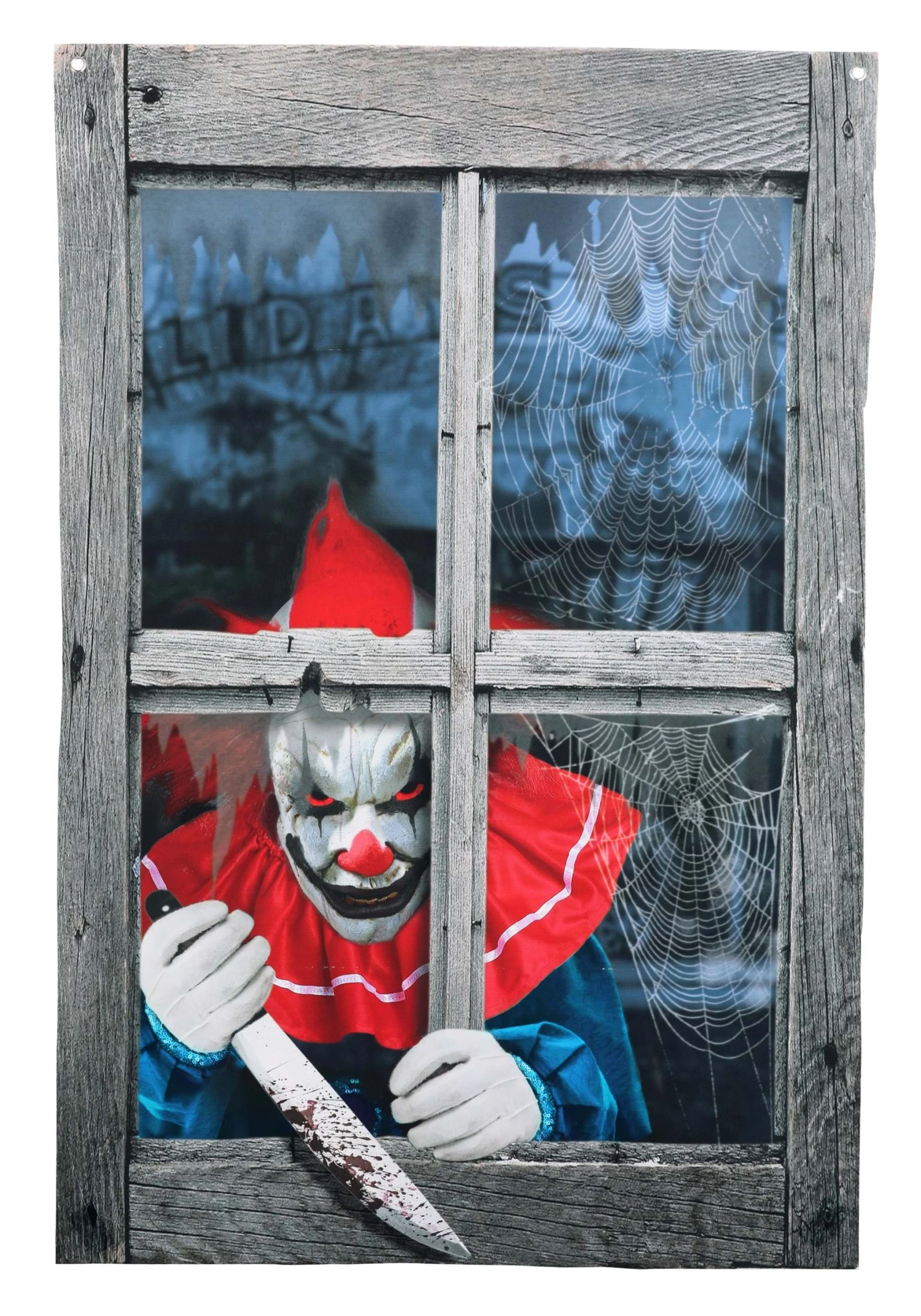 47-Inch Printing Curtain Clown Outside The Window Prop Decoration 5 47-Inch Printing Curtain Clown Outside The Window Prop Decoration - Image 3