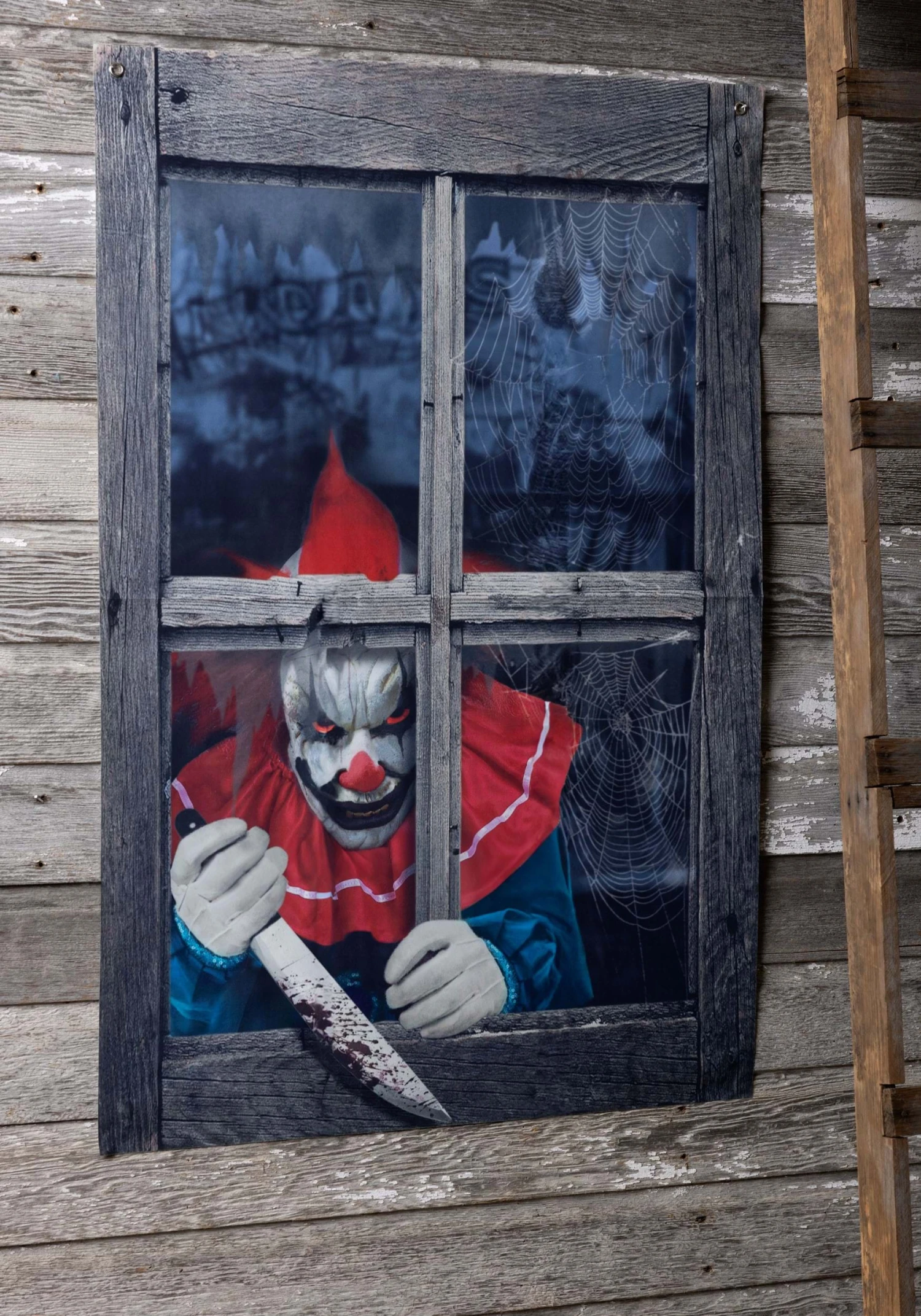 47-Inch Printing Curtain Clown Outside The Window Prop Decoration 3 47-Inch Printing Curtain Clown Outside The Window Prop Decoration