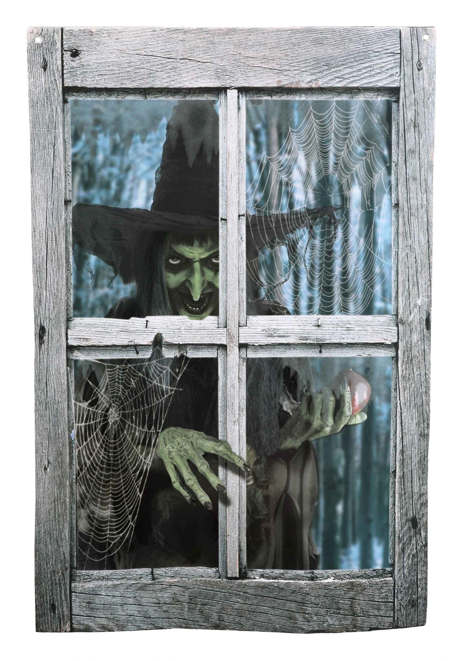 47" Witch Outside The Window Printed Curtain Halloween Decoration 4 47" Witch Outside The Window Printed Curtain Halloween Decoration - Image 2