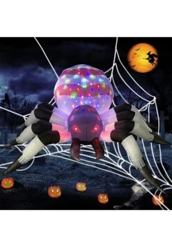 4FT Projection Kaleidoscope Spider Inflatable Halloween Decoration 11 4FT Projection Kaleidoscope Spider Inflatable Halloween Decoration -Halloween Costumes 4ft tall projection kaleidoscope large spooky spid alt 6