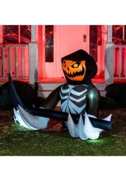 4FT Pumpkin Reaper Inflatable Halloween Decoration 16 4FT Pumpkin Reaper Inflatable Halloween Decoration -Halloween Costumes 4ft tall pumpkin reaper inflatable decoration alt 6