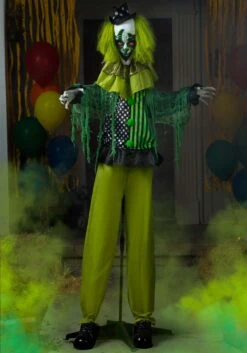 5.5FT Animated Green Clown Decoration - Scream Saver
