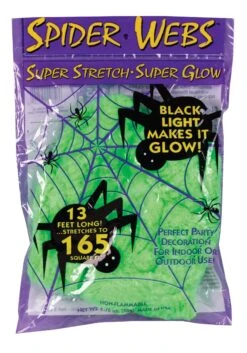 Fun World 165 Square FT Super Stretch Cosmic Black Light Web Halloween Prop