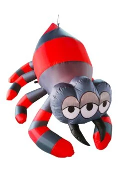 5FT Inflatable Hanging Three Eyed Spider Prop Decoration 13 5FT Inflatable Hanging Three Eyed Spider Prop Decoration -Halloween Costumes 5ft hanging three eyed spider inflatable alt 3