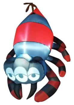 5FT Inflatable Hanging Three Eyed Spider Prop Decoration 15 5FT Inflatable Hanging Three Eyed Spider Prop Decoration -Halloween Costumes 5ft hanging three eyed spider inflatable alt 5