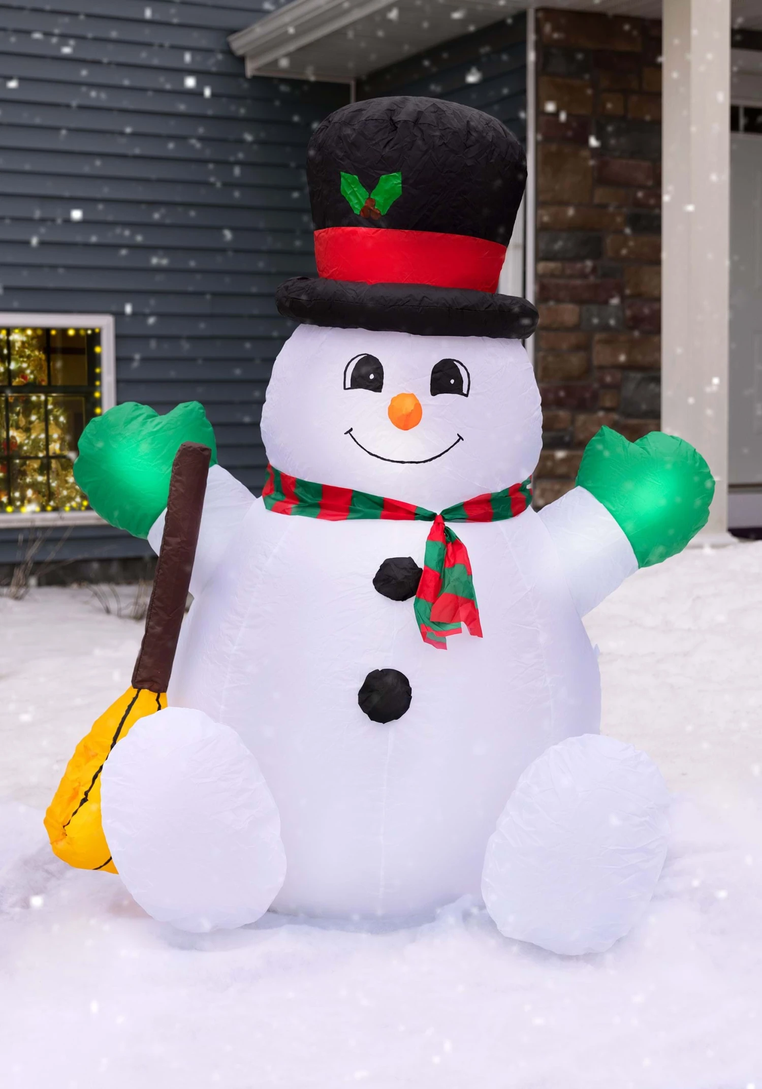 5FT Inflatable Light Up Happy Snowman Prop Decoration 3 5FT Inflatable Light Up Happy Snowman Prop Decoration