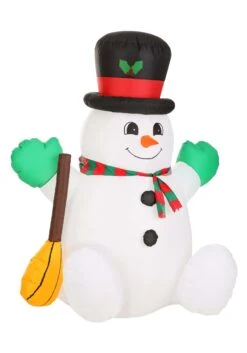 5FT Inflatable Light Up Happy Snowman Prop Decoration 8 5FT Inflatable Light Up Happy Snowman Prop Decoration -Halloween Costumes 5ft inflatable snowman decoration chx1915 alt 2