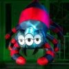 5FT Inflatable Hanging Three Eyed Spider Prop Decoration 2 5FT Inflatable Hanging Three Eyed Spider Prop Decoration -Halloween Costumes 5ft tall hanging three eyed spider inflatable main