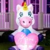 7FT Loving Unicorn Inflatable Prop Decoration -Halloween Costumes 5ft tall loving unicorn inflatable decoration