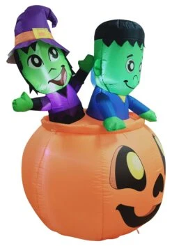 5FT Three Characters On Pumpkin Inflatable Prop Decoration 9 5FT Three Characters On Pumpkin Inflatable Prop Decoration -Halloween Costumes 5ft tall three characters on pumpkin inflatable de alt 2