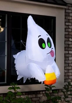 4FT Inflatable Window Breaker Cute Ghost Escaping Prop Decoration