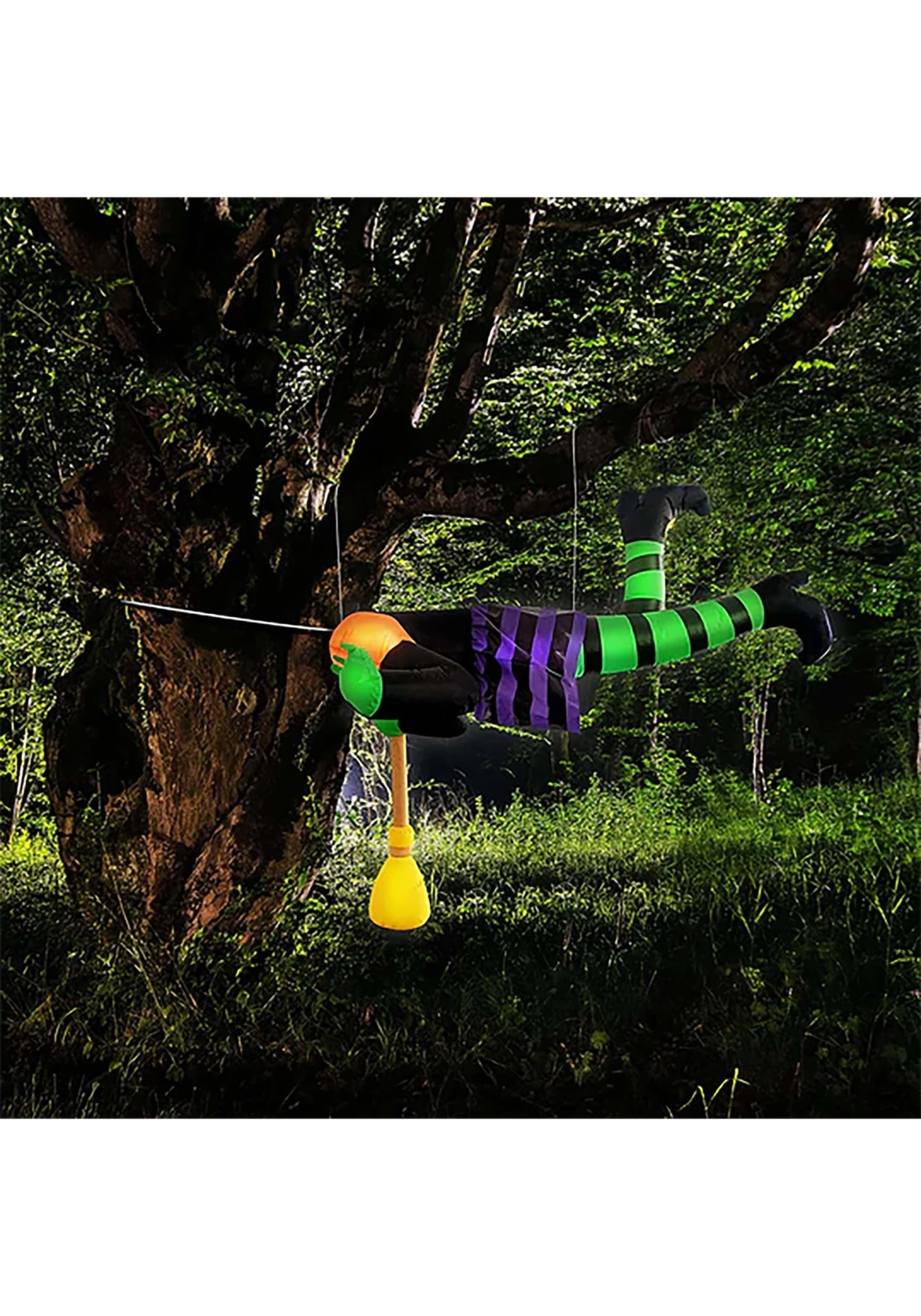 5FT Witch Stuck On Tree Inflatable Halloween Decoration 4 5FT Witch Stuck On Tree Inflatable Halloween Decoration - Image 2