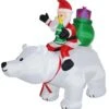 Animated 6FT Polar Bear With Santa Inflatable Decoration 1 Animated 6FT Polar Bear With Santa Inflatable Decoration -Halloween Costumes 6 animated inflatable polar bear with santa