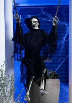 Fun World 5FT Grim Reaper Swinging Halloween Decoration 7 Fun World 5FT Grim Reaper Swinging Halloween Decoration -Halloween Costumes 60 swinging reaper prop alt 2