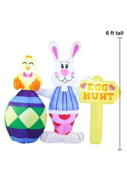 6FT Tall Large Egg Hunt Inflatable Prop Decoration 13 6FT Tall Large Egg Hunt Inflatable Prop Decoration -Halloween Costumes 6ft tall large egg hunt inflatable decoration alt 4